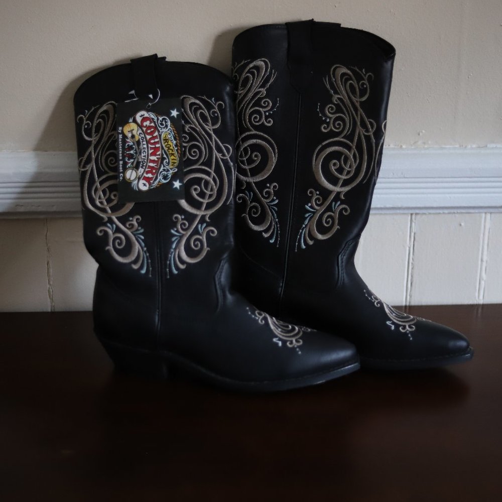 Rockin Country Music Note Cowboy Boots Size 8M